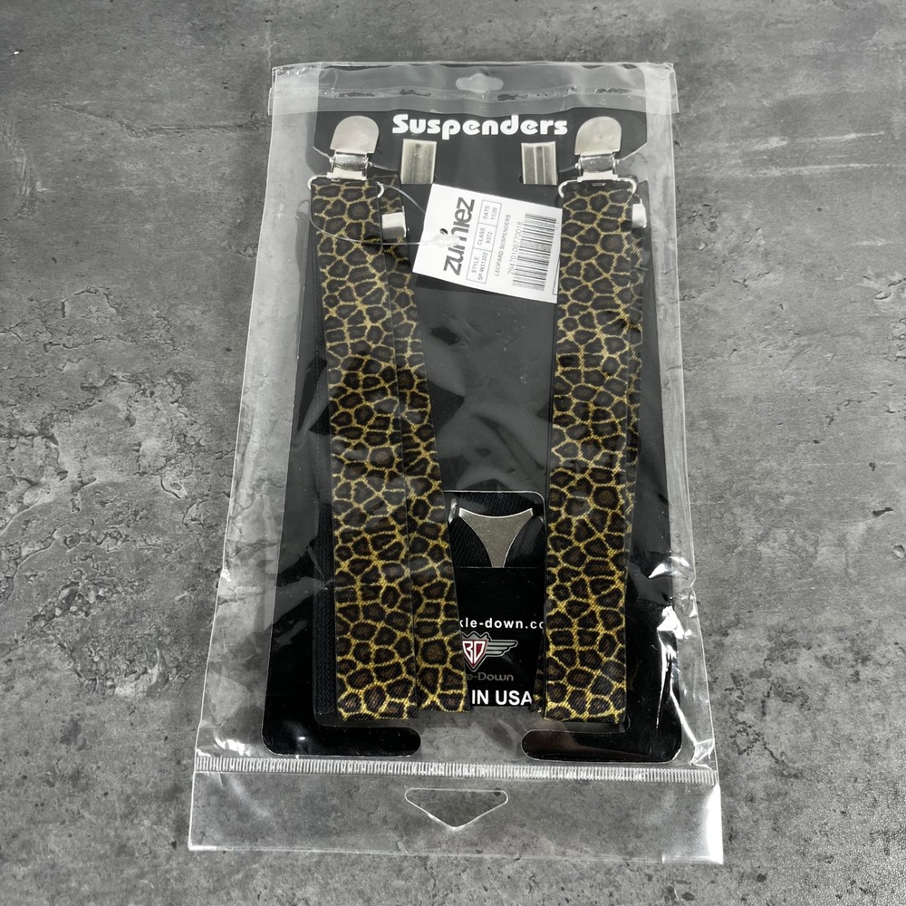 Buckle-Down Leopard‎ Print Suspenders Mens Womens Clip-On Y-Back SP-W31202 NEW